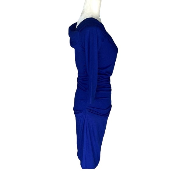 Diane Von Furstenberg Bentley Tanzanite Royal Blue Ruched Bodycon Dress - S - Picture 8 of 16